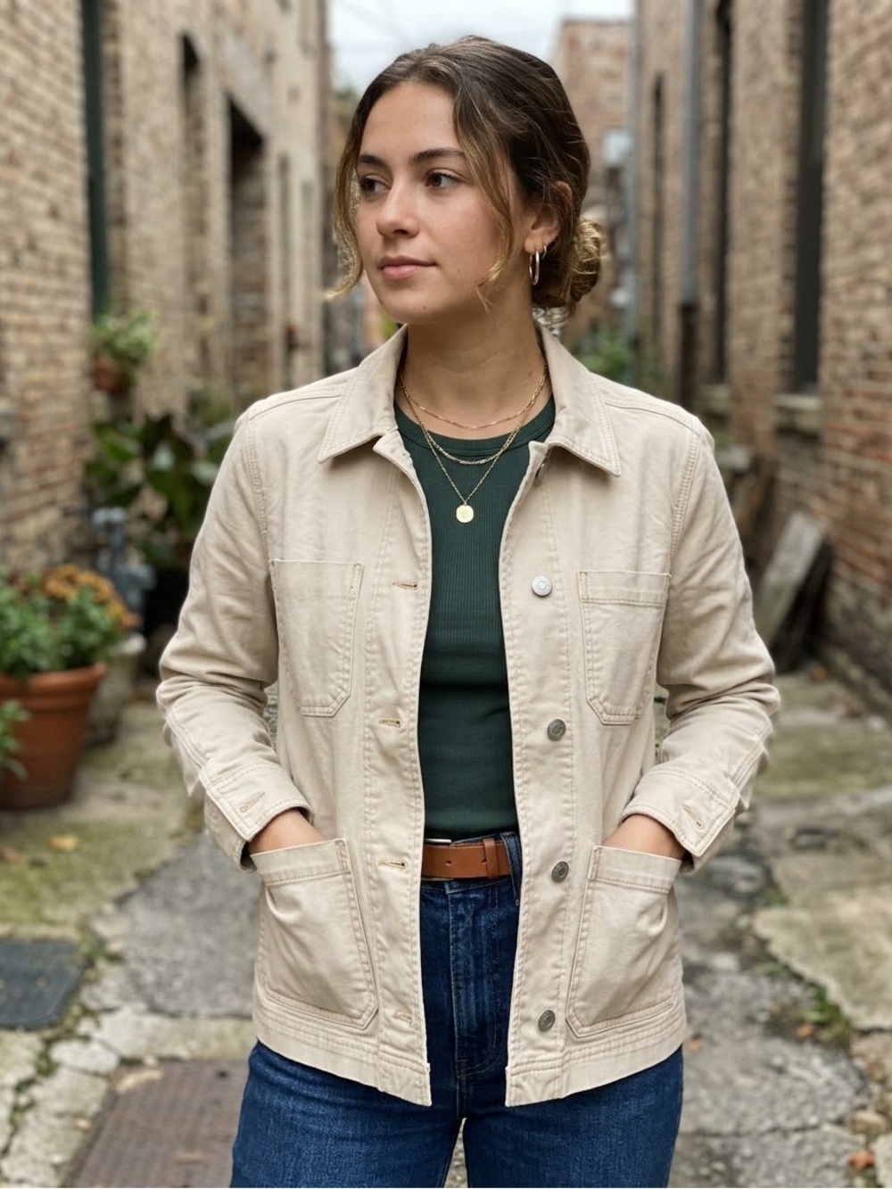 GAP Beige Utility Canvas Jacket